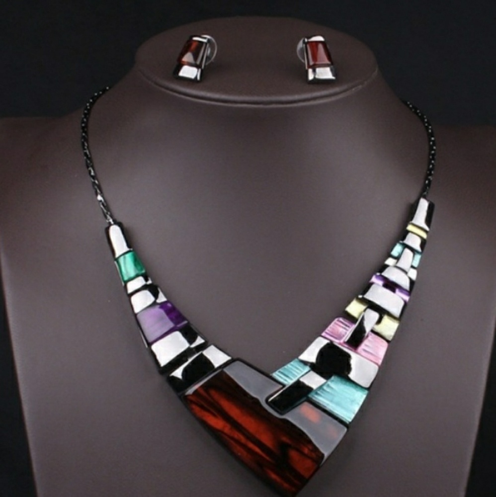Resin Statement Necklace set